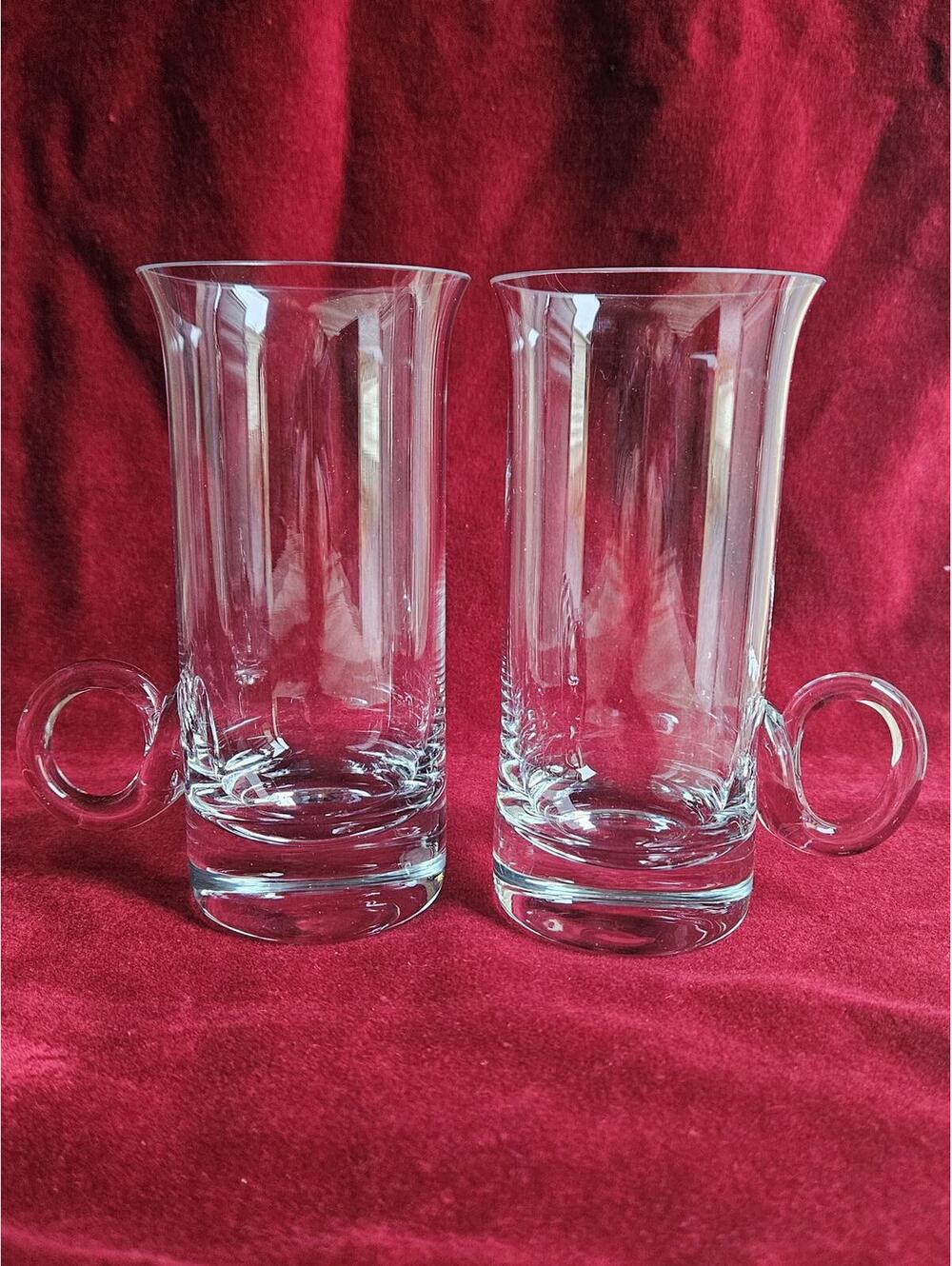 Vintage Set of 2 Princess House Highlights Clear Crystal Irish Coffee Mugs 5.5” - Picture 3 of 15